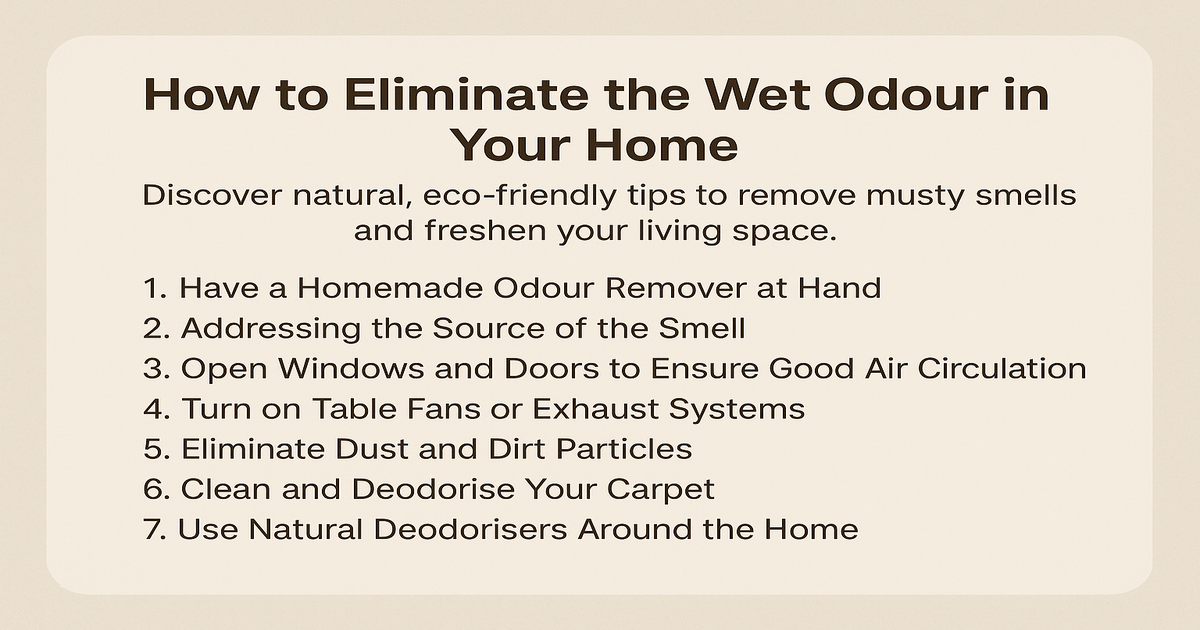Cleaning Advice on How to Eliminate the Wet Odour in Your Home
