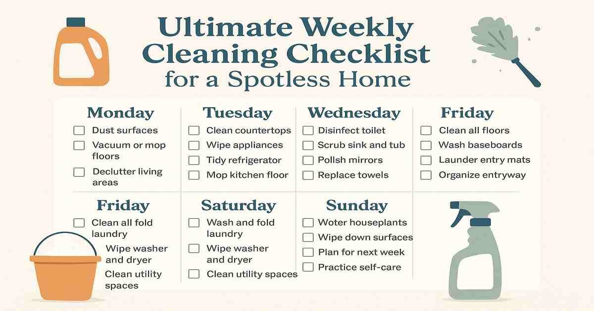 Ultimate Weekly Cleaning Checklist for a Spotless Home